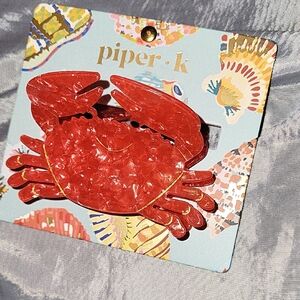 Piper K Red Crab Hair Clip Brand New Li